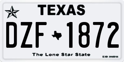 TX license plate DZF1872