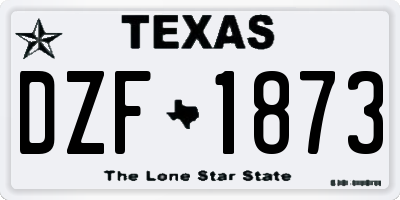 TX license plate DZF1873
