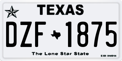 TX license plate DZF1875