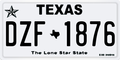 TX license plate DZF1876