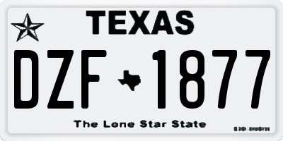 TX license plate DZF1877