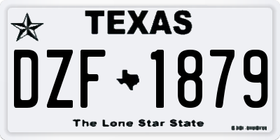 TX license plate DZF1879