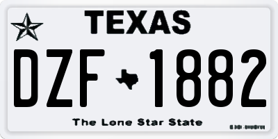 TX license plate DZF1882