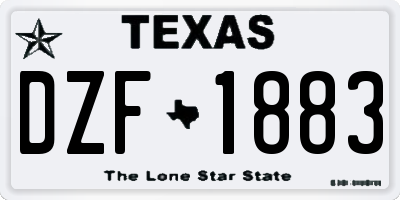 TX license plate DZF1883