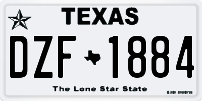 TX license plate DZF1884