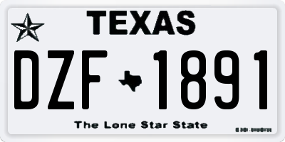 TX license plate DZF1891