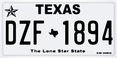 TX license plate DZF1894