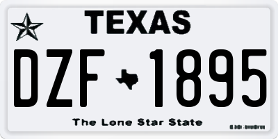 TX license plate DZF1895