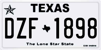 TX license plate DZF1898