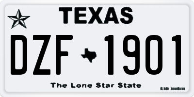 TX license plate DZF1901