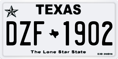 TX license plate DZF1902