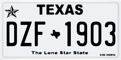 TX license plate DZF1903