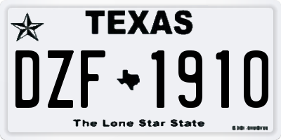 TX license plate DZF1910