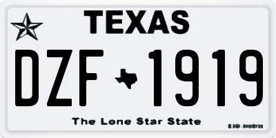 TX license plate DZF1919
