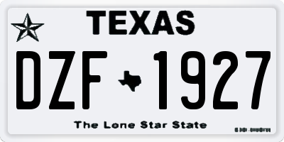 TX license plate DZF1927