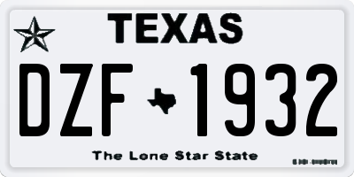 TX license plate DZF1932