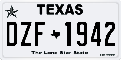 TX license plate DZF1942
