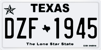 TX license plate DZF1945