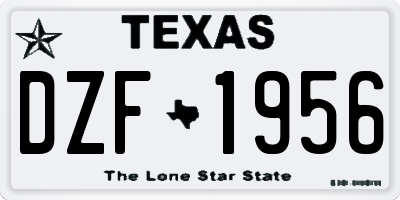 TX license plate DZF1956