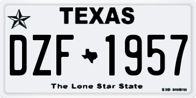 TX license plate DZF1957