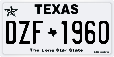 TX license plate DZF1960