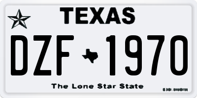 TX license plate DZF1970