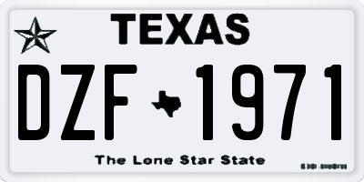 TX license plate DZF1971