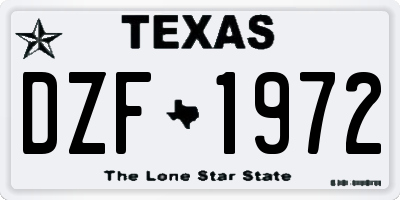 TX license plate DZF1972