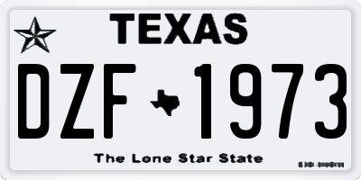 TX license plate DZF1973