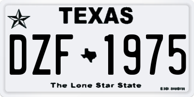 TX license plate DZF1975
