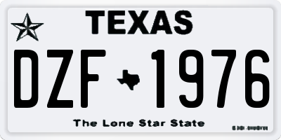 TX license plate DZF1976