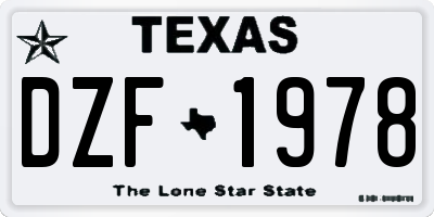 TX license plate DZF1978