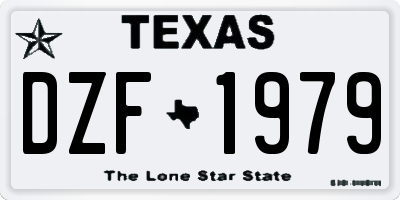 TX license plate DZF1979