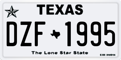 TX license plate DZF1995