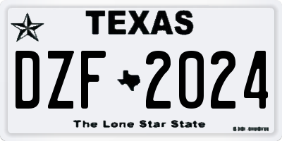 TX license plate DZF2024