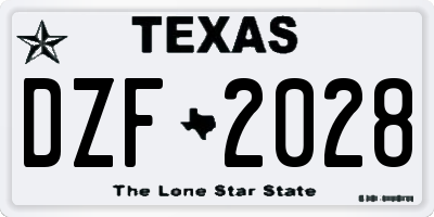 TX license plate DZF2028