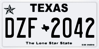 TX license plate DZF2042
