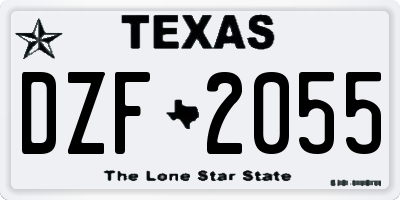 TX license plate DZF2055