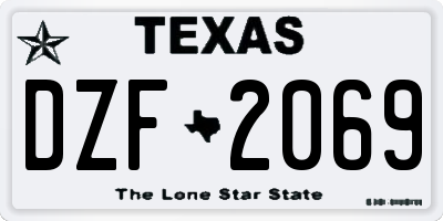 TX license plate DZF2069
