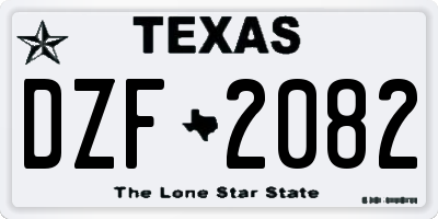 TX license plate DZF2082