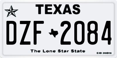 TX license plate DZF2084