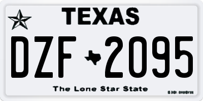 TX license plate DZF2095