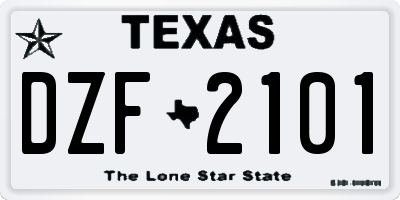 TX license plate DZF2101