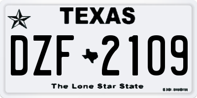 TX license plate DZF2109