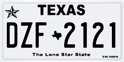 TX license plate DZF2121