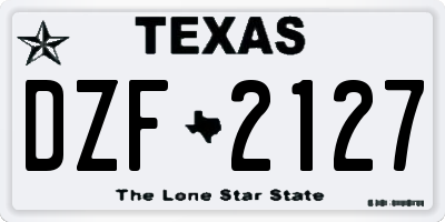 TX license plate DZF2127