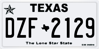 TX license plate DZF2129