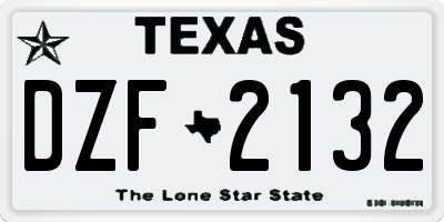 TX license plate DZF2132