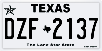 TX license plate DZF2137