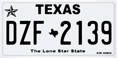 TX license plate DZF2139